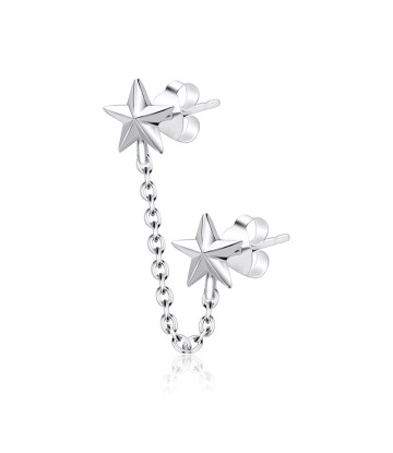 Double Star Stud Earrings Chain STC-80